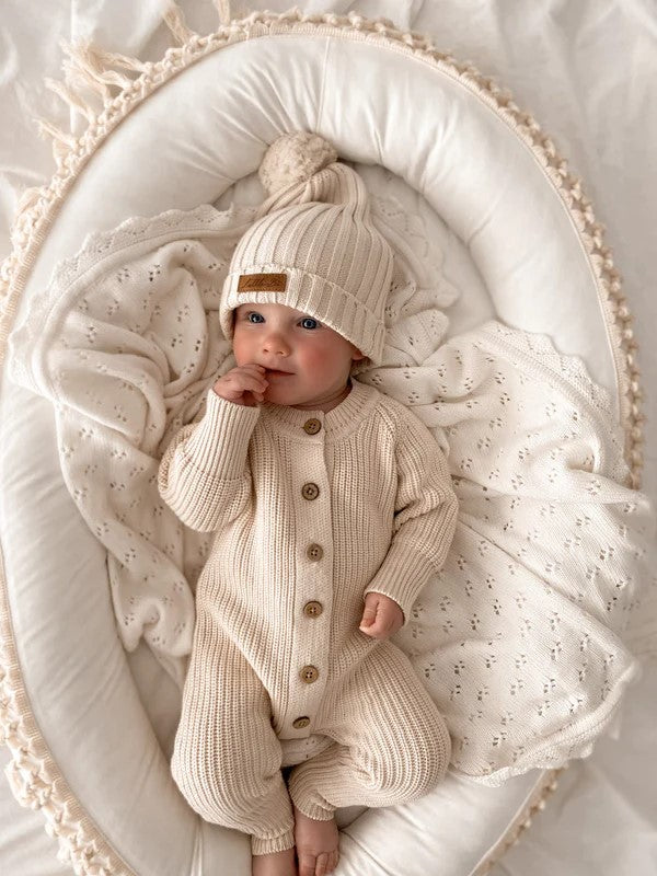 Little B's - Classic Knit Romper - Honey Milk