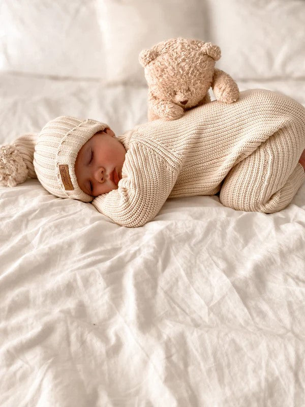Little B's - Classic Knit Romper - Honey Milk
