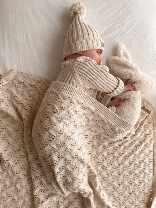 Little B’s - Woodlands Knit Blanket - Honey Milk