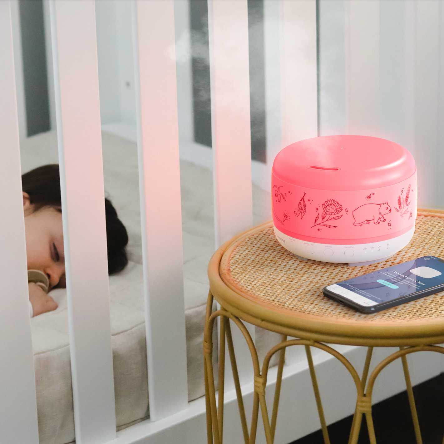 All in One Night Light-Pink Noise-Humidifier-Aromatherapy