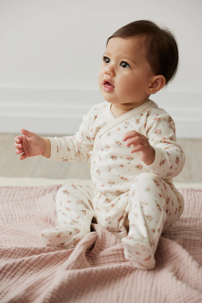 Jamie Kay - Organic Cotton Harlow Wrap Onesie - Mini Sweet Magnolia