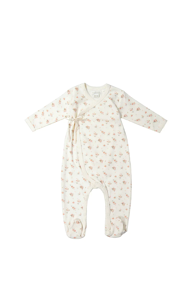 Jamie Kay - Organic Cotton Harlow Wrap Onesie - Mini Sweet Magnolia
